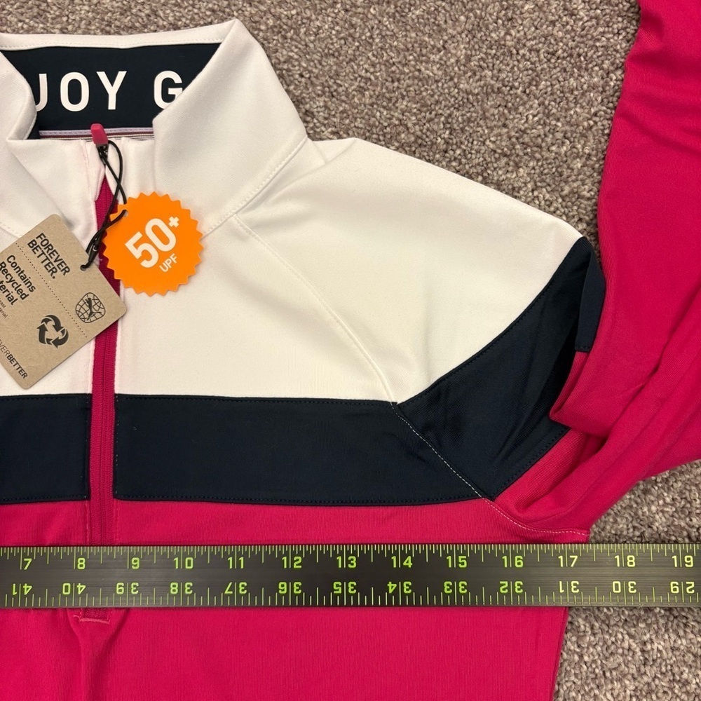 Puma Womens 1/4 Zip Top Size XS Long Sleeves Pink Navy White Golf Jacket NWT $75 - Picture 10 of 16